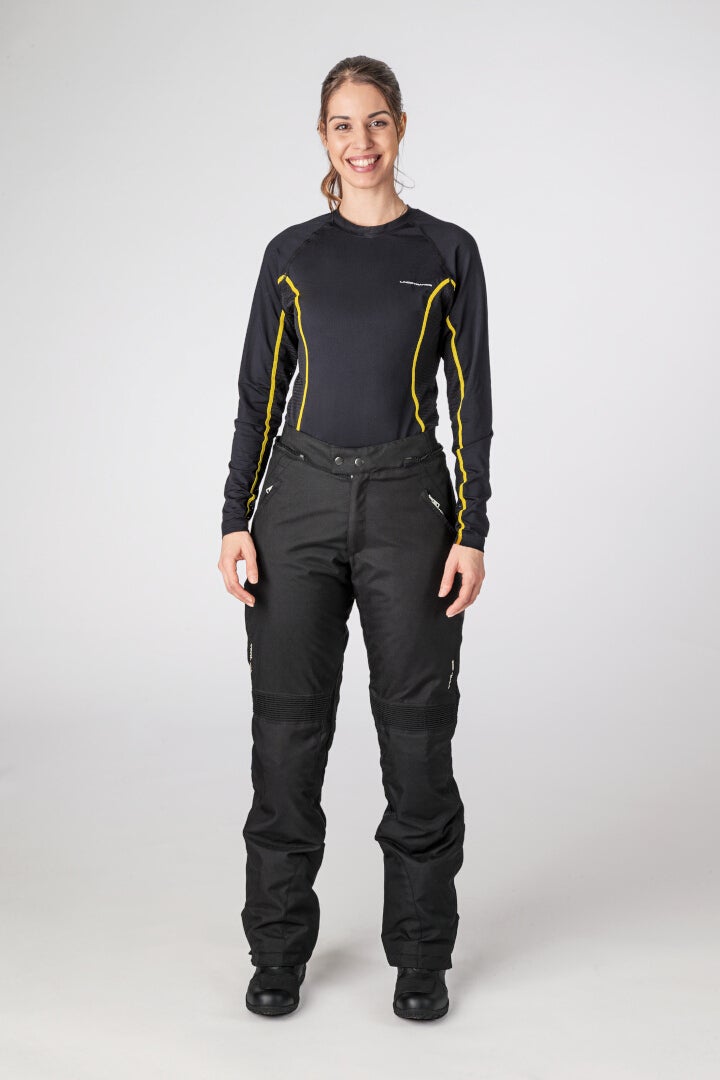 Side view of Lindstrands Volda waterproof Ladies Motorcycle Textile Pants