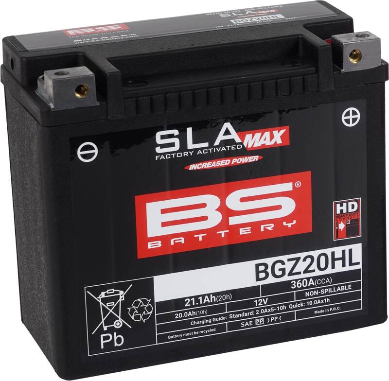 BS-batteri SLA Max Batteri Underhållsfri Fabriksaktiverad - BGZ20HL Figur 2