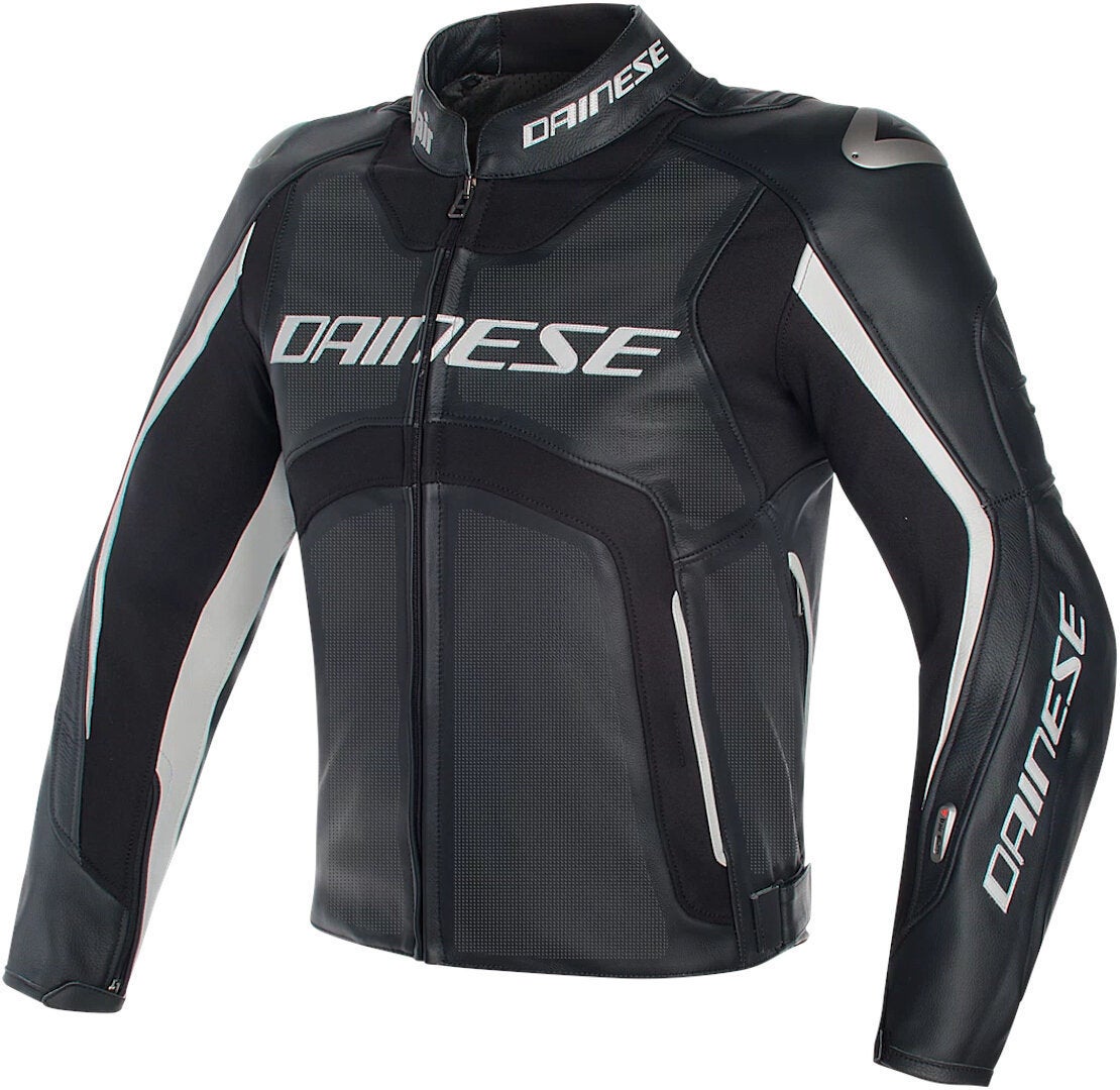 Dainese Misano D-Air Airbag Jaqueta de couro moto perfurada preto/preto/branco 52 Figura 1