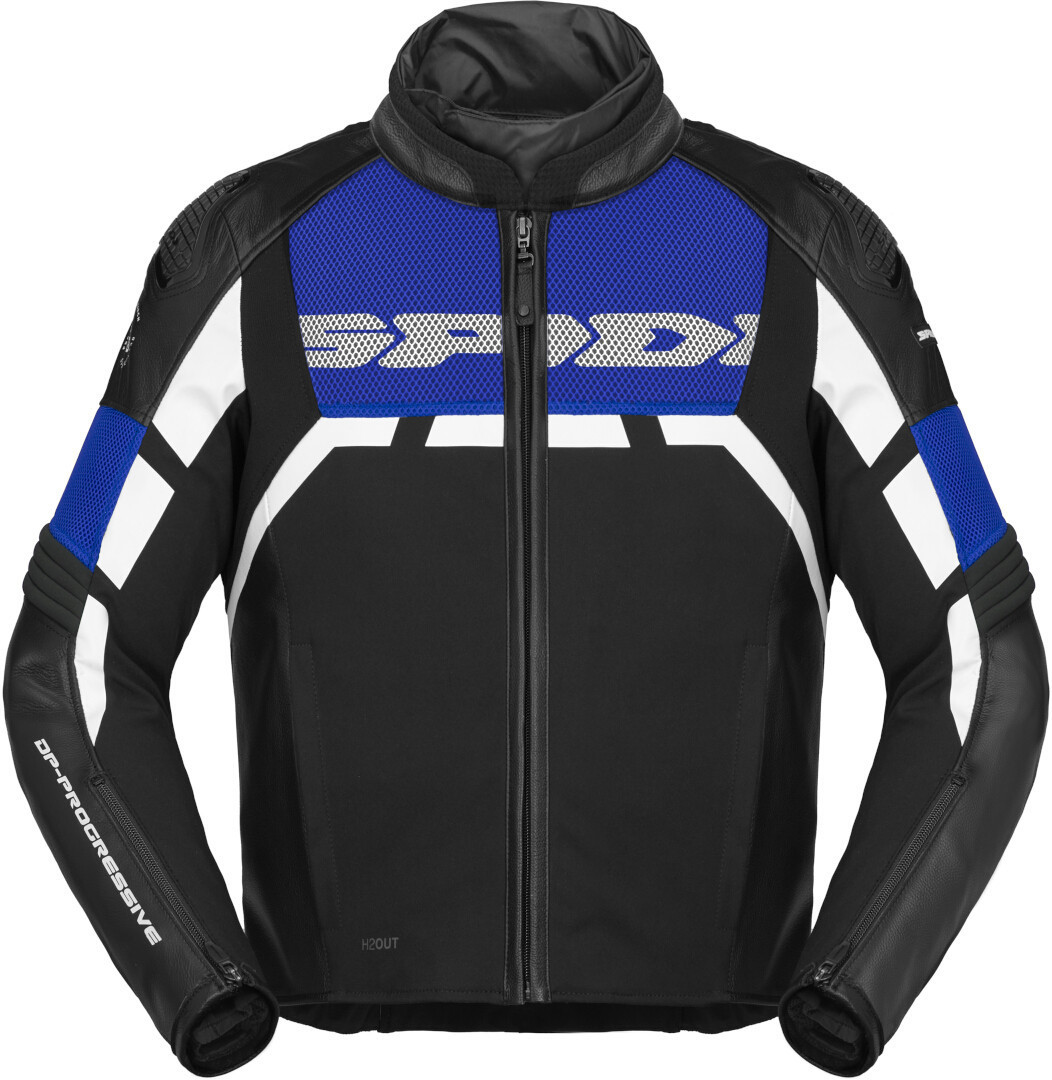 Spidi Rapid H2Out waterproof Motorcycle Leather Jacket black/blue M Figure 1