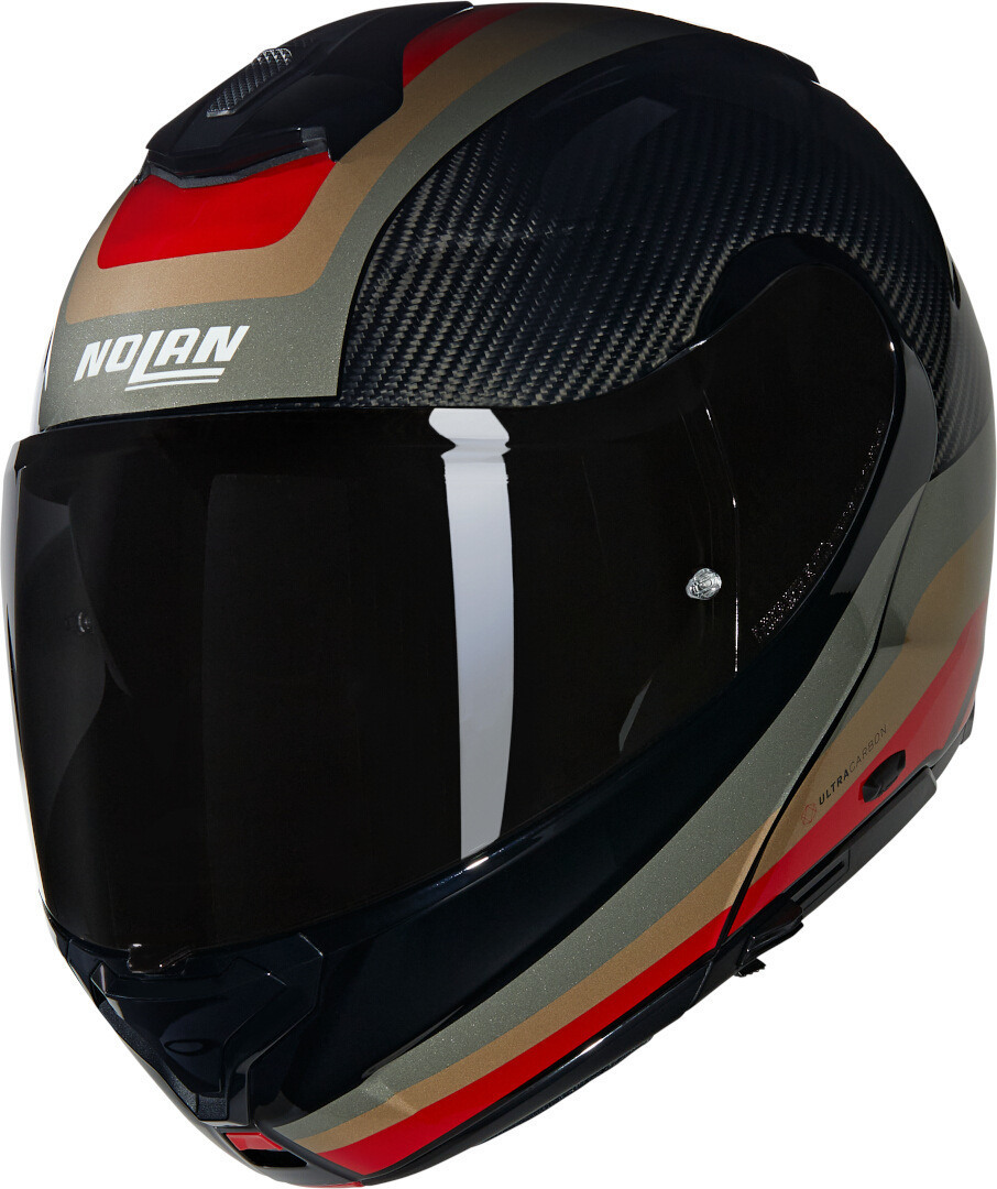 Nolan X-1005 Ultra Carbon Gran Tour N-Com Hjälm svart/ockra Förlust (60) Figur 1