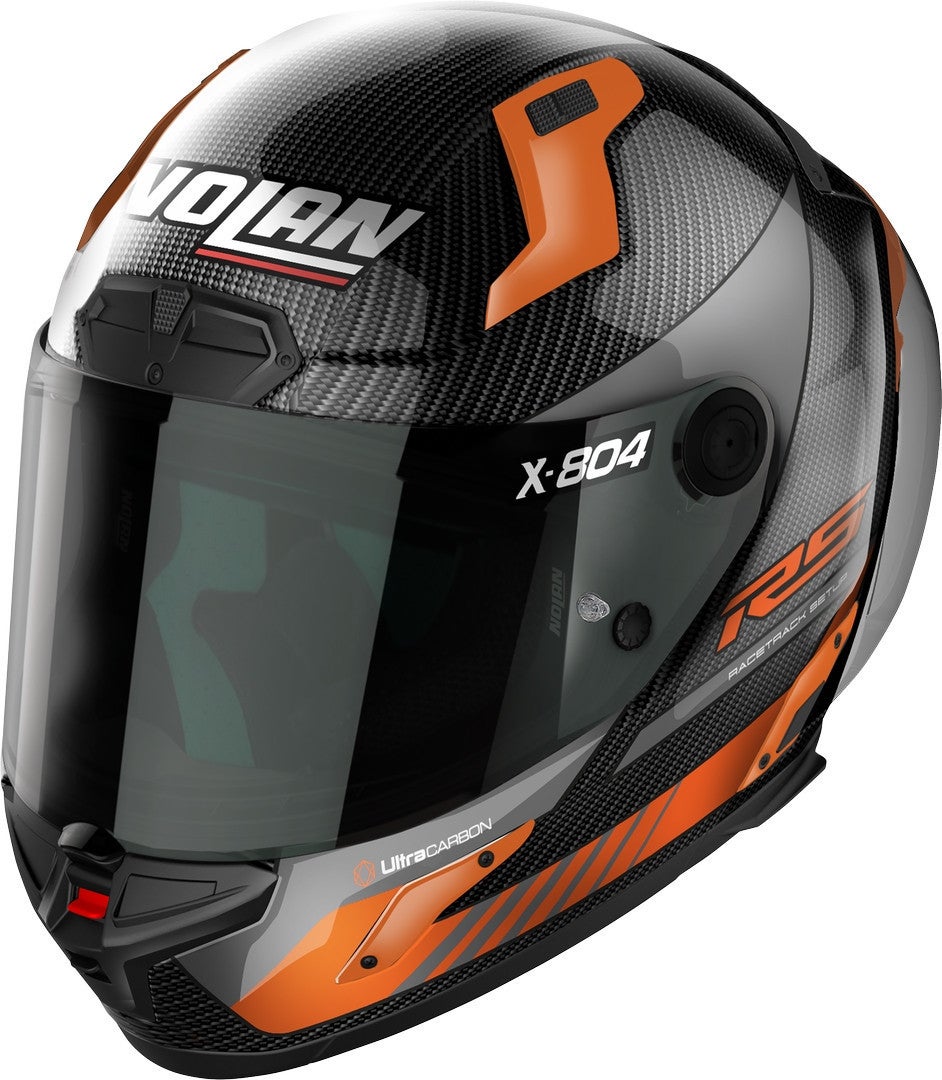 Nolan X-804 RS Ultra Carbon Hot Lap Hjelm sort/grå/orange S (56) Figur 1
