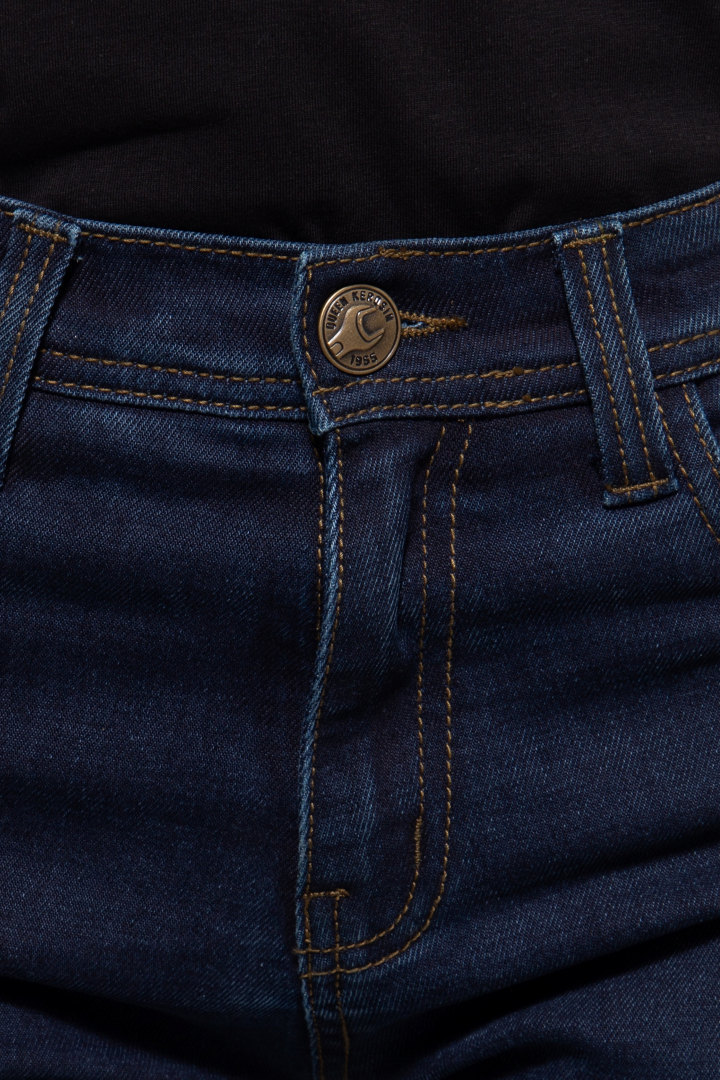 Queen Kerosin Motogear Dark Blue Dames Motor Jeans Short 28 Figuur 5
