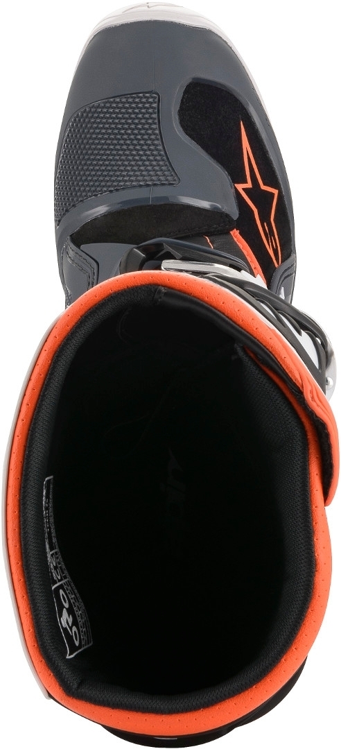 Alpinestars Tech 7S Botas de Motocross Juvenil Cinza/Branco/Laranja 40,5 Figura 3