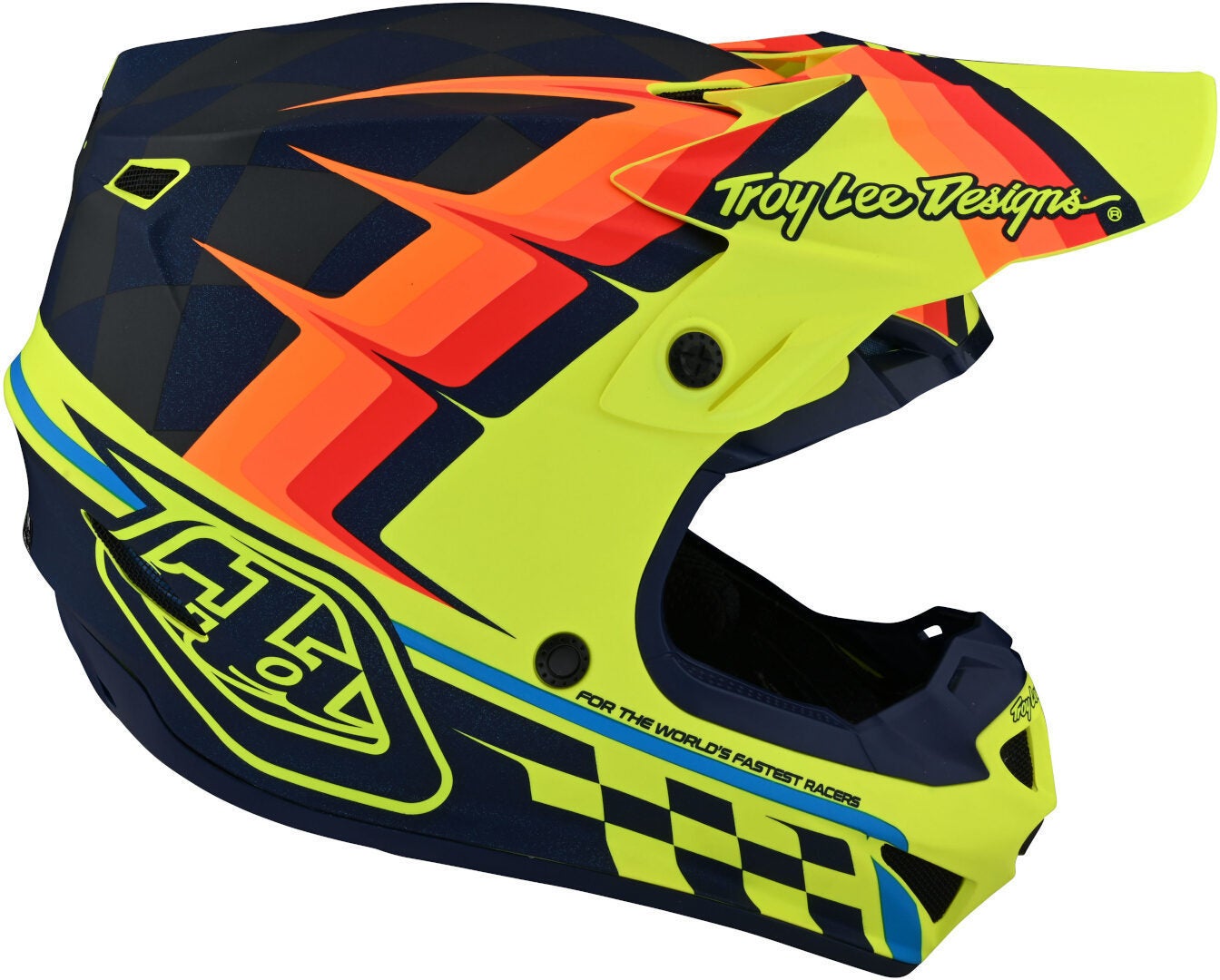 Troy Lee Designs SE4 Warped Polyacrylite MIPS Motocross Helm gelb/orange/rot L (58/59) Abbildung 4