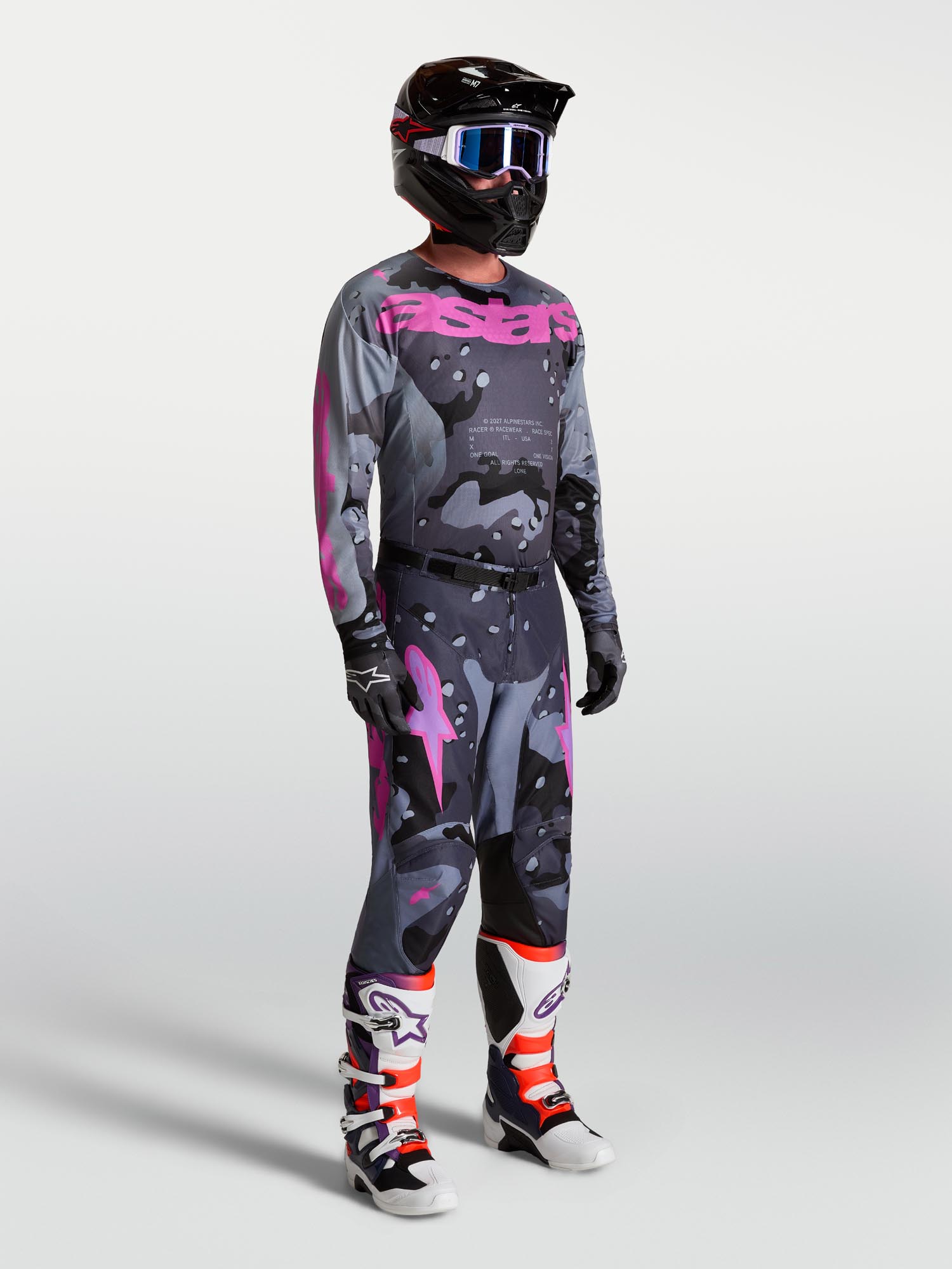 Alpinestars Racer Lone Pantalon de motocross Gris/Violet 34 Figure 3