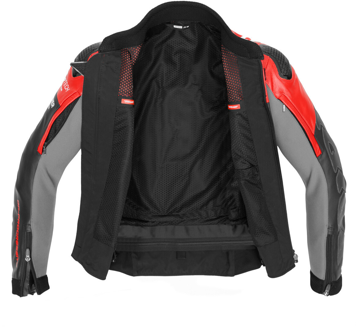 Spidi DP Progressive Blouson en cuir de moto noir/rouge 54 Figure 4