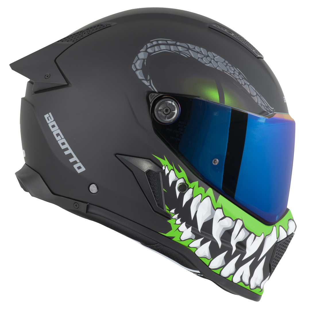 Bogotto Rapto Reptile Cască negru/verde mat L Figura 10