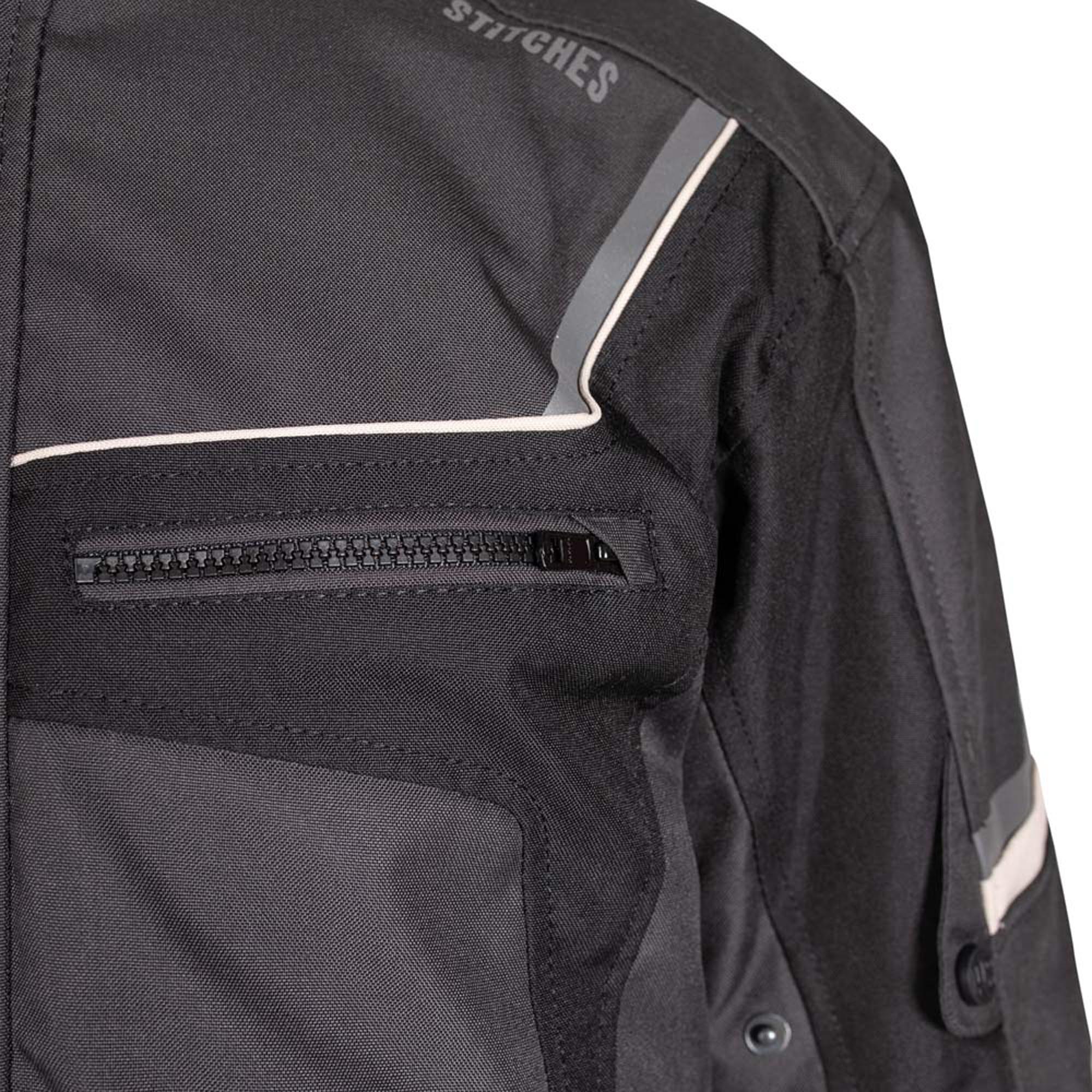 Rusty Stitches Luke wasserdichte Motorrad Textiljacke anthrazit/schwarz 4XL Abbildung 5