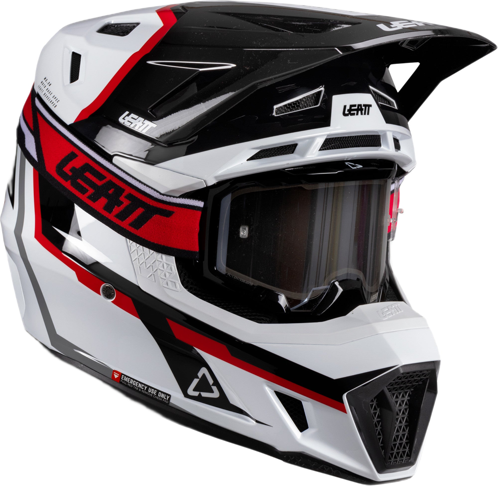 Leatt 7.5 V26 Casco da motocross con occhiali bianco/nero/rosso XXL (63/64) Figura 1