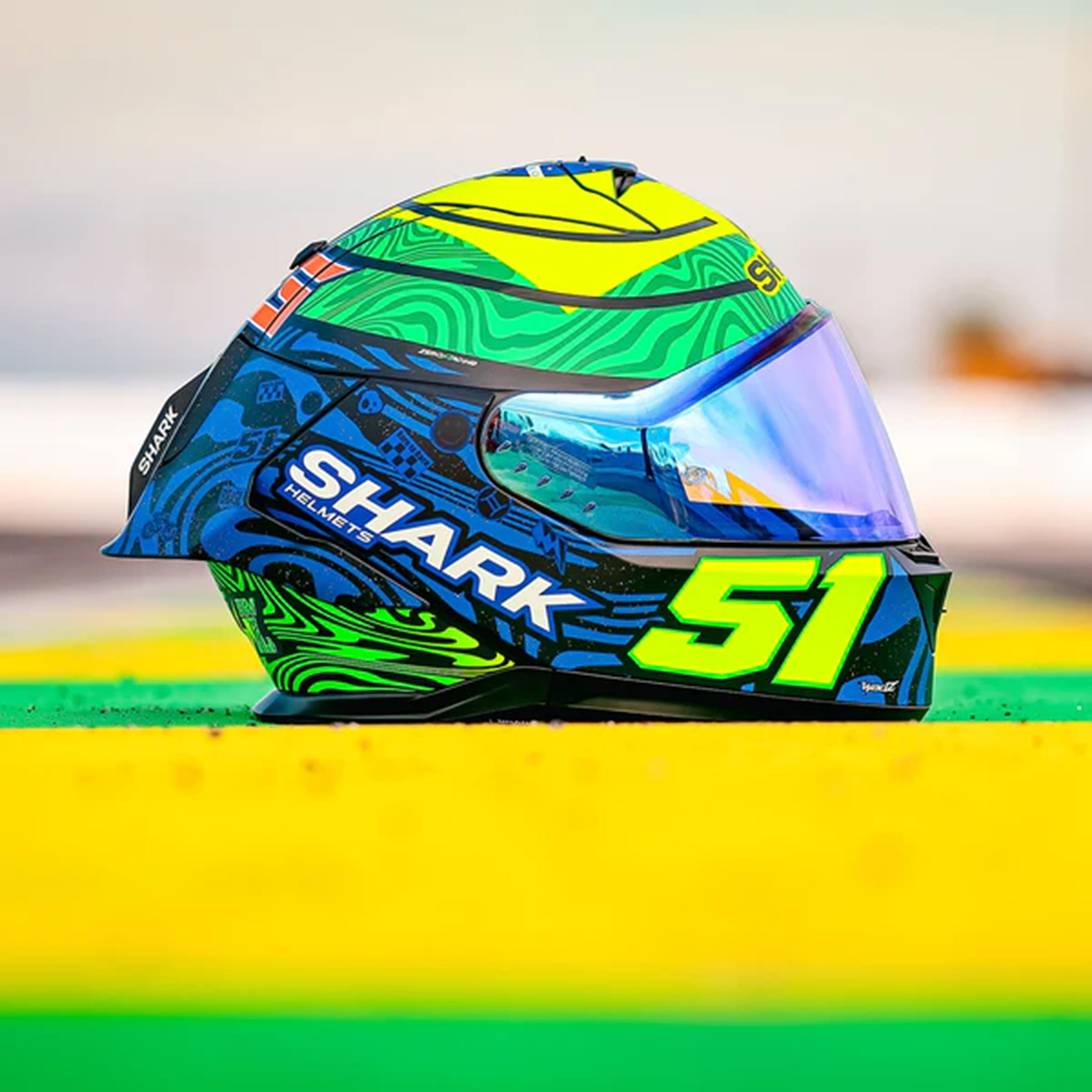 Side view of Shark Skwal Cup Replica Granado Mat Helmet
