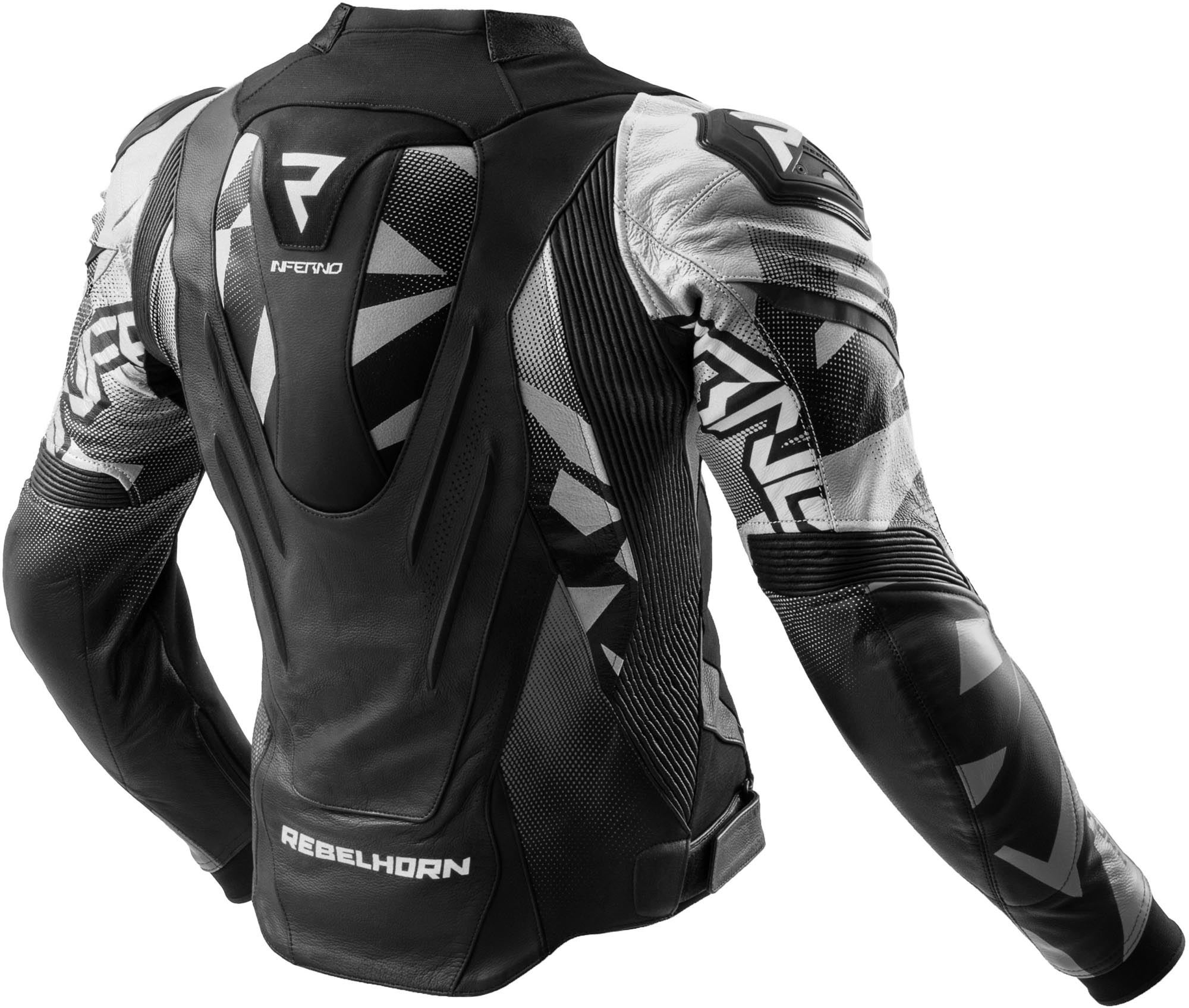 Rebelhorn Inferno Motorcycle Leather Jacket black/white 56 Figure 2