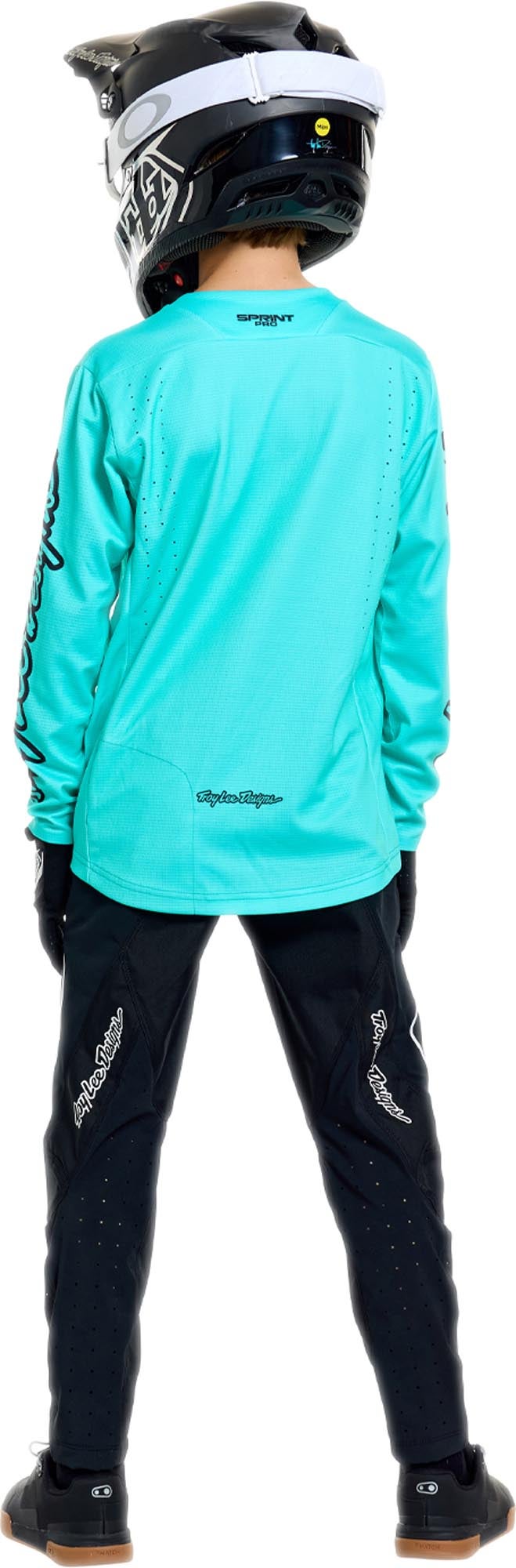 Troy Lee Designs Sprint Pro Mono Ungdoms cykeltrøje turkis JA Figur 16