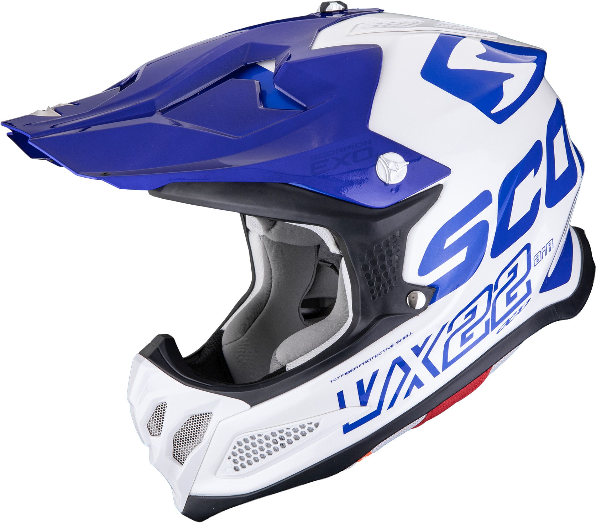 blue scorpion helmet EXO Ryzer Full-Face | Switch Blue/Hi-Viz Sculpted not only to slip through the air at speed Scorpion VX-22 Air Updown Motocross