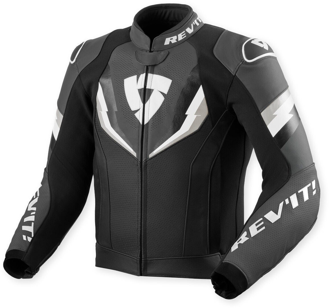 Revit Quantum 3 perforierte Motorrad Lederjacke schwarz/anthrazit 58 Abbildung 1