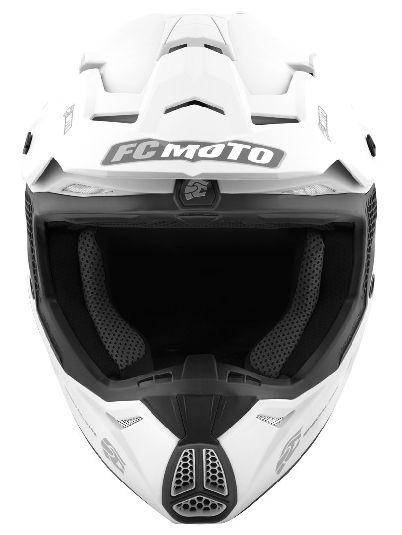 FC-Moto Merkur Straight Motorcross helm wit/grijs S Figuur 4