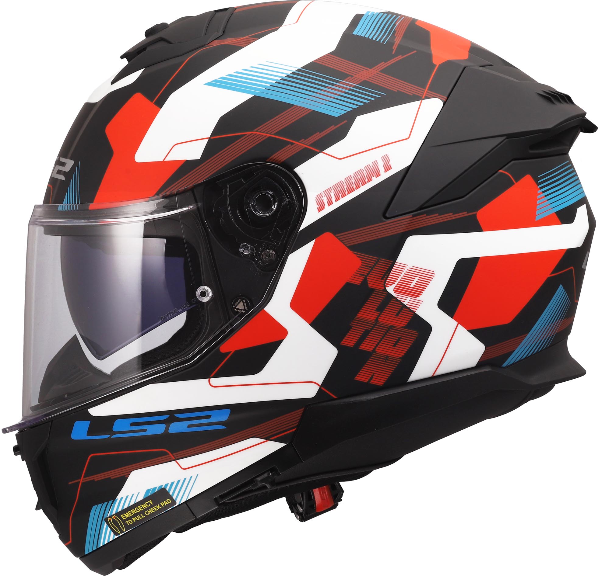 LS2 FF808 Stream II Mika Helm wit/blauw/rood S (55/56) Figuur 2