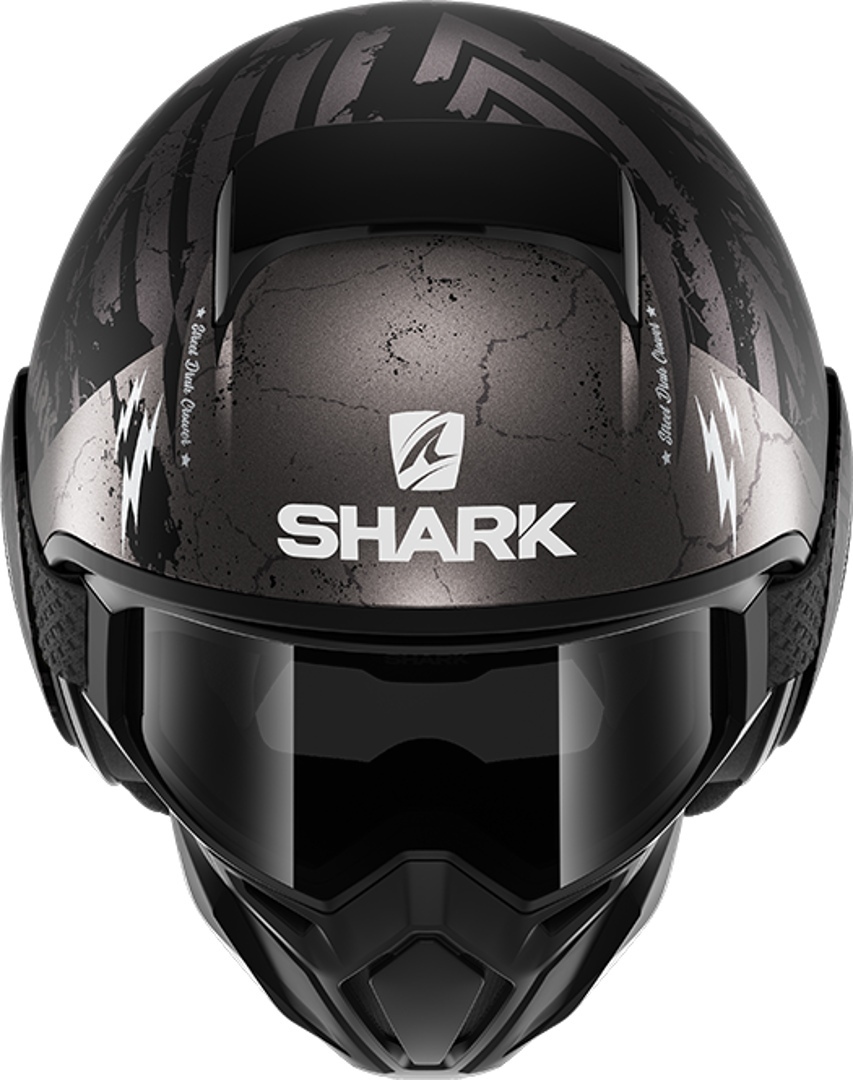 Shark Street-Drak Crower Jet hjälm Svart matt/grå XS (53/54) Figur 4