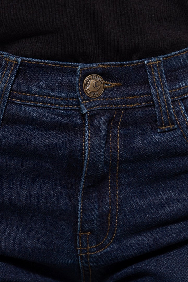 Queen Kerosin Motogear Dark Blue Dames Motor Jeans Short 34 Figuur 5