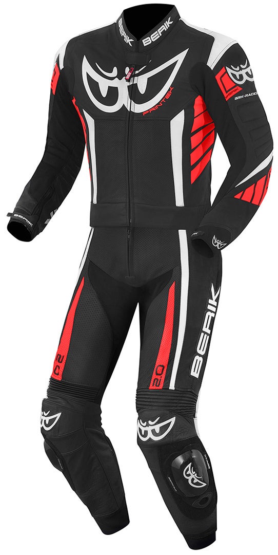 Berik Zakura Two Piece Motorcycle Leather Suit black/white/red 50 Figure 1