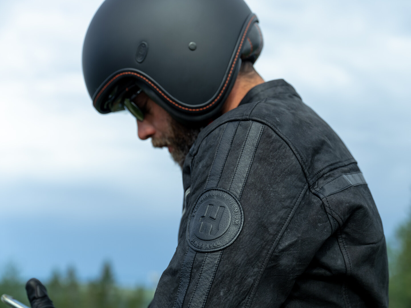 Halvarssons Sandtorp Motorrad Lederjacke schwarz 64 Abbildung 5