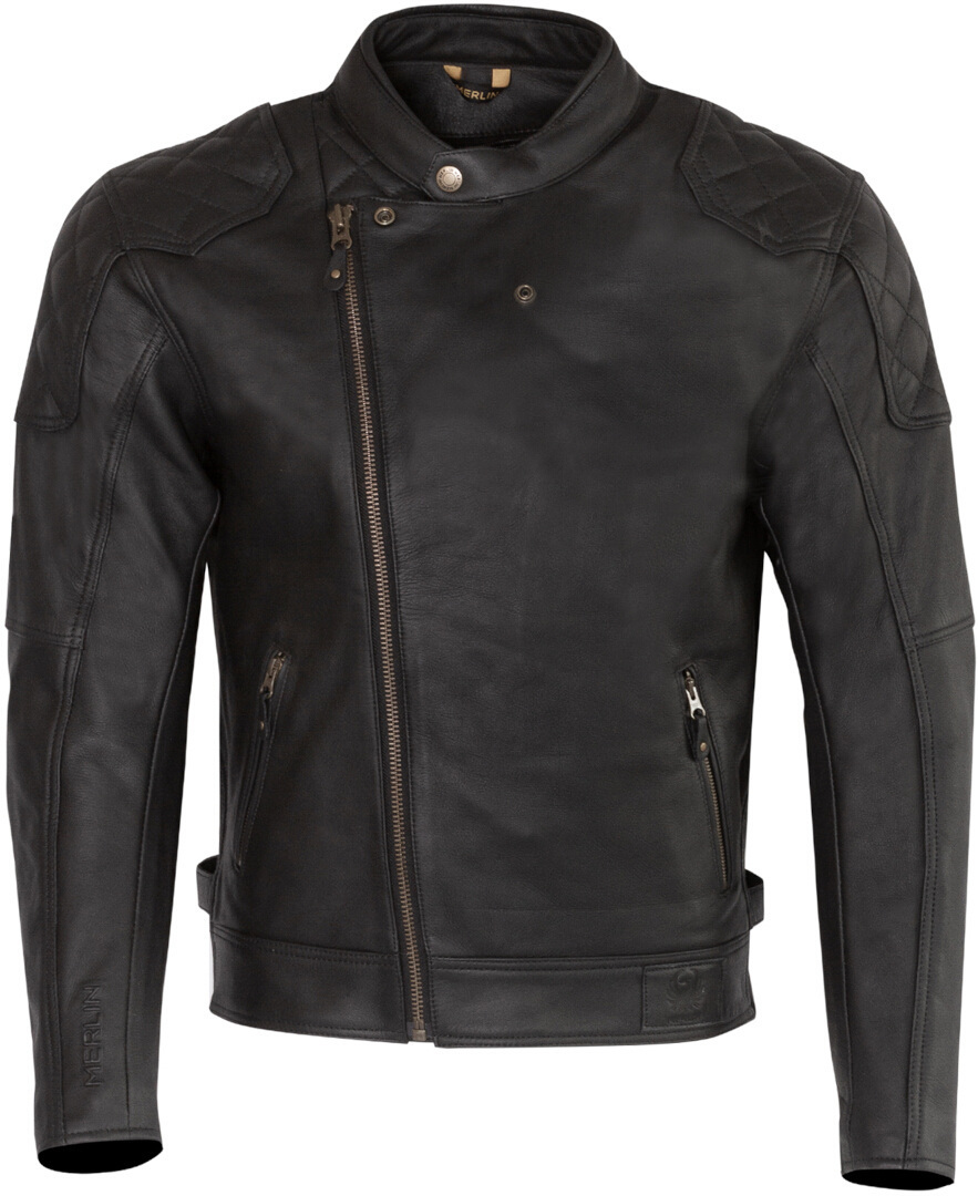 Merlin Chester D3O Cafe Motorcycle Leather Jacket black 4XL Figure 1