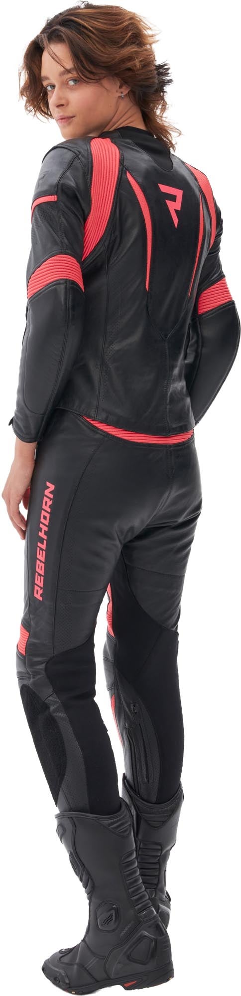 Rebelhorn Rebel Damer Motorcykel læderbukser sort/pink 40 Figur 11