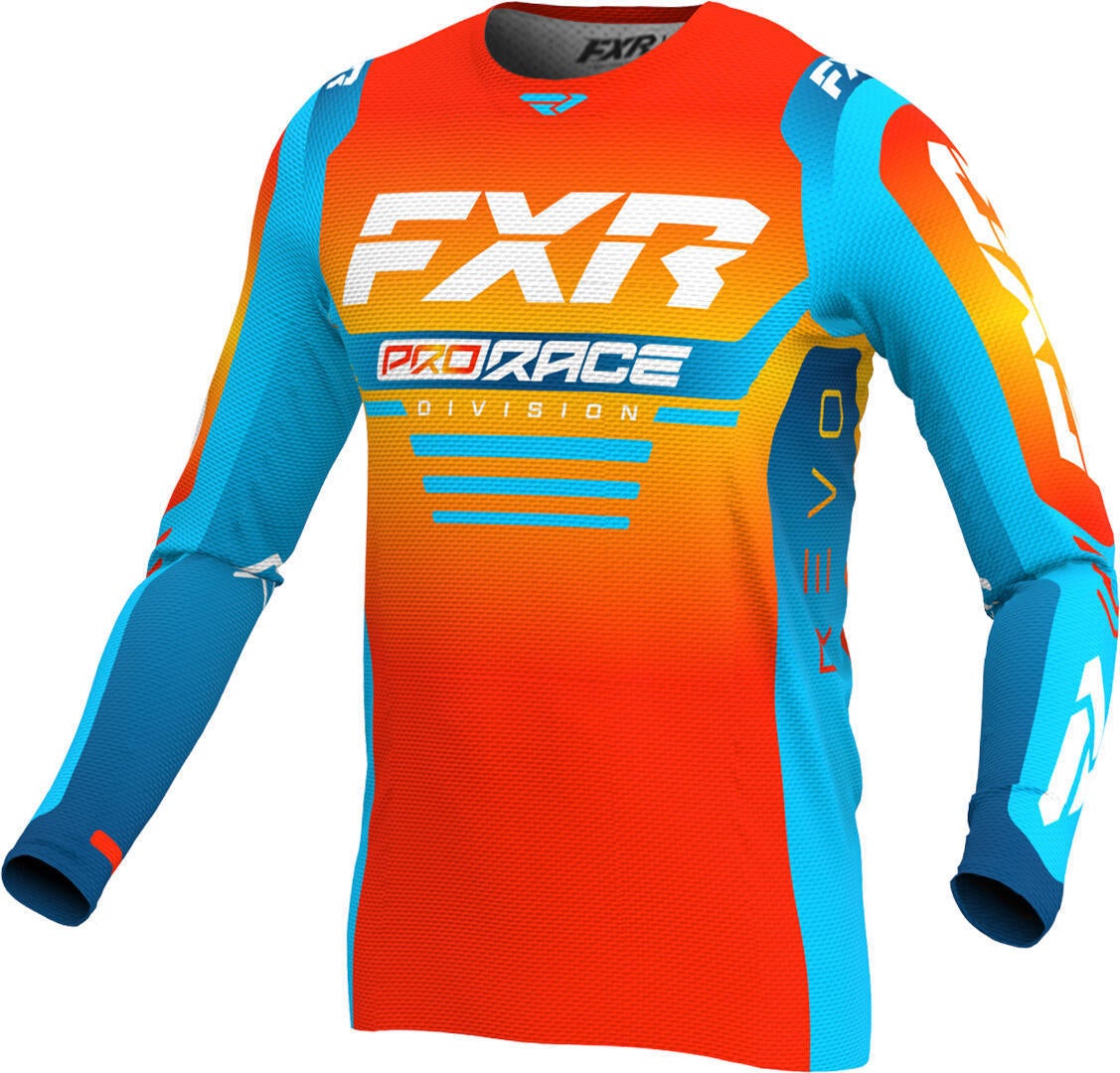 FXR Revo 2024 Motocross Jersey orange/hellblau/dunkelblau XL Abbildung 1