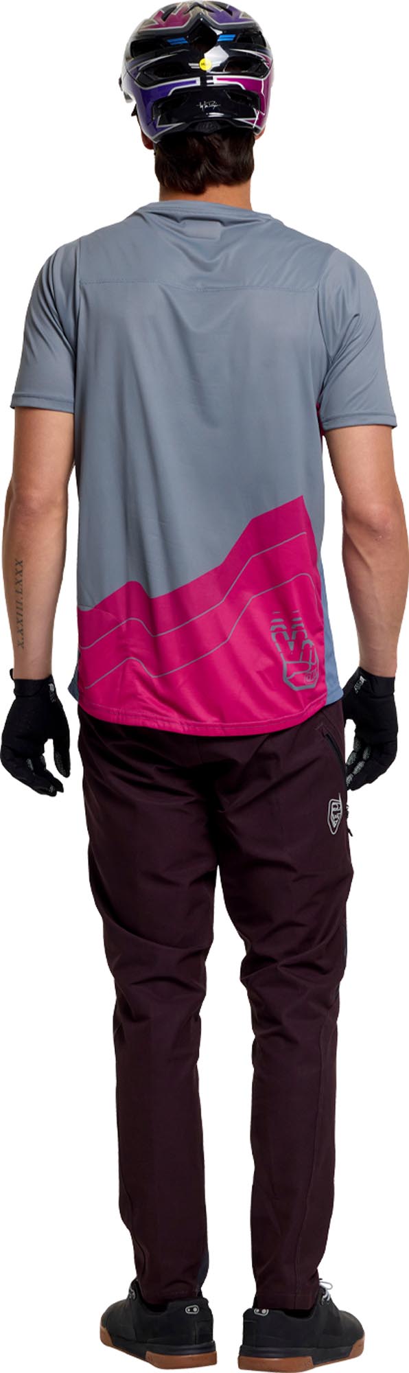 Troy Lee Designs Skyline Pro Descend Short Sleeve Bicycle Jersey blue/grey L Figure 13