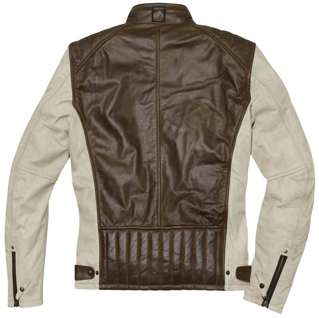 Black-Cafe London Toronto Motorcycle Leather Jacket white/dark brown 60 Figure 2