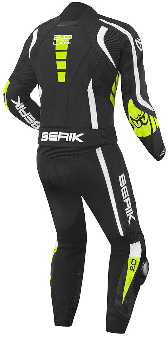 Berik Zakura Two Piece Motorcycle Leather Suit black/white/yellow 50 Figure 2