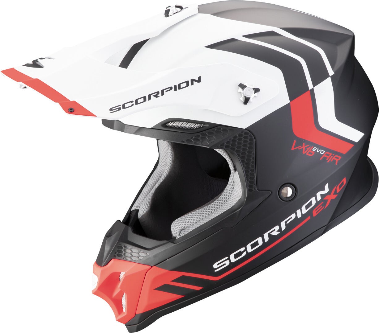 Scorpion VX-16 Evo Air Fusion Casco da motocross nero/bianco/rosso S (55/56) Figura 1