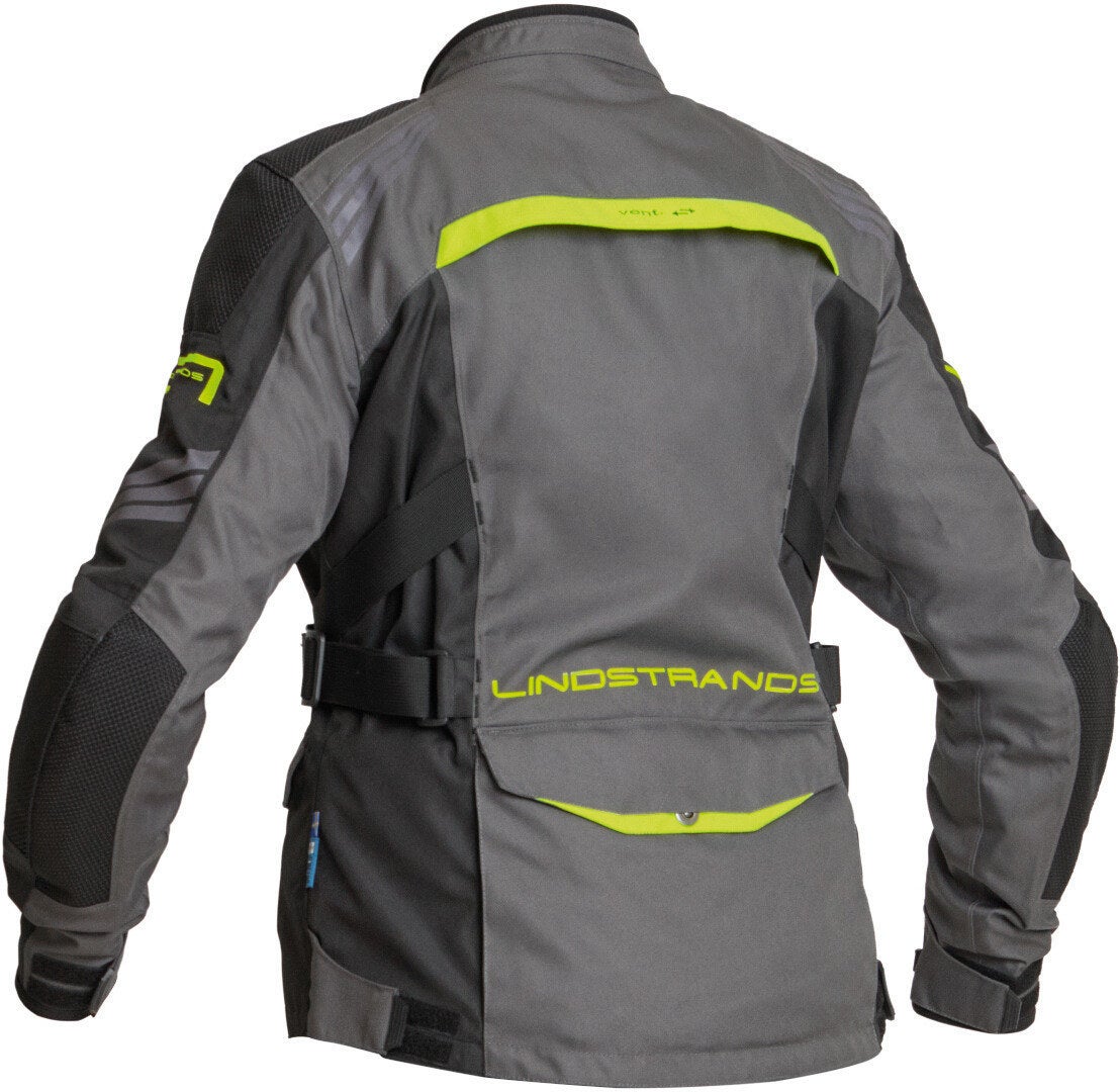 Lindstrands Granberg vandtæt Ladies Motorcykel Textile Jacke mørkegrå/sort/gul 46 Figur 2