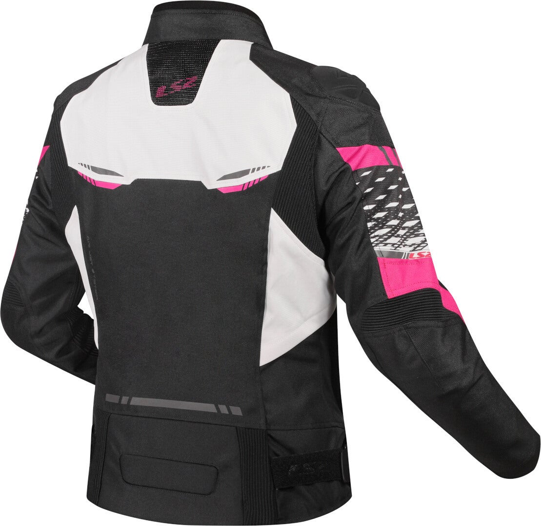 LS2 Apex wasserdichte Damen Motorrad Textiljacke schwarz/weiß/pink S Abbildung 2