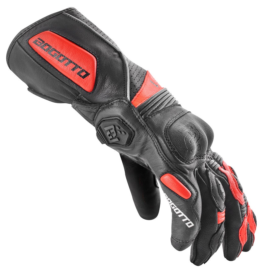 Bogotto Sprint perforierte Motorradhandschuhe schwarz/rot S Abbildung 3