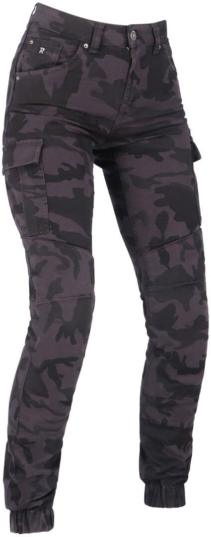 Richa Apache Camo Dame Motorcykel Jeans Sort camouflage 38 Figur 1