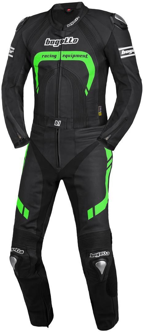 Bogotto Assen Two Piece Motorcycle Leather Suit black/green 52 Figure 1