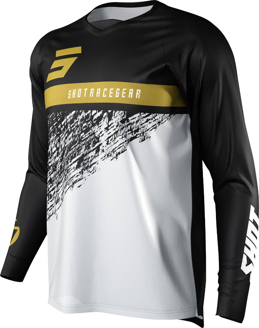 Shot Devo Roll Motocross Jersey branco/preto/dourado XL Figura 1