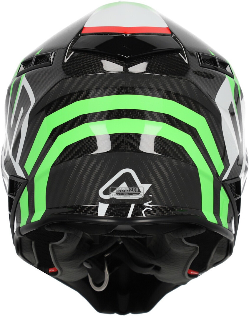 Acerbis Steel Carbon Motocross hjälm svart/grön/röd XS (53/54) Figur 4
