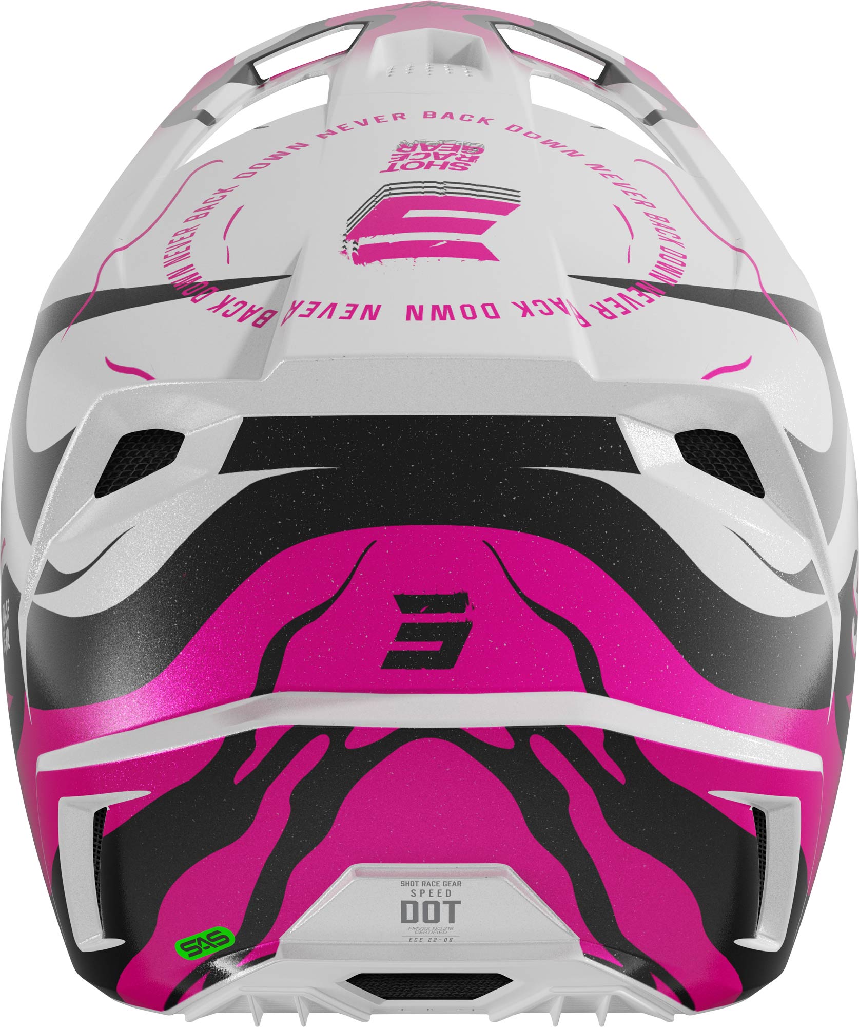 Shot Speed Beast Motocross Helm weiß/pink XXL (63/64) Abbildung 3