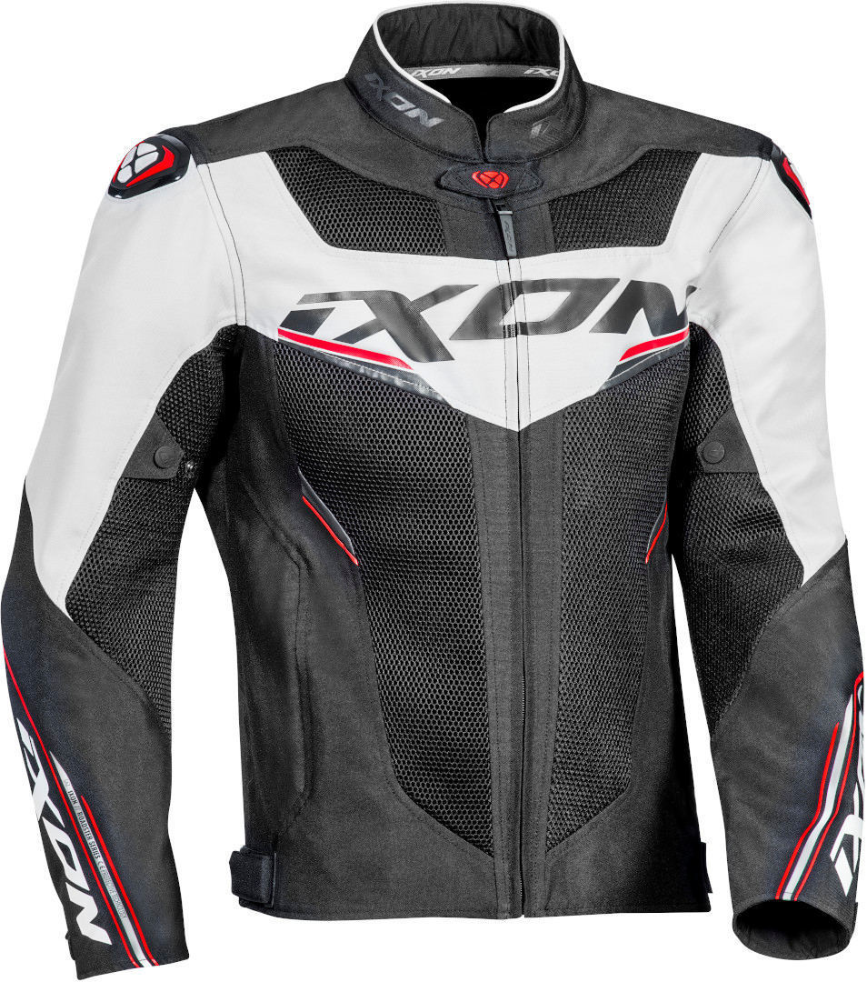 Ixon Draco Motorcycle Textile Jacket grey/white/red 3XL Figure 1