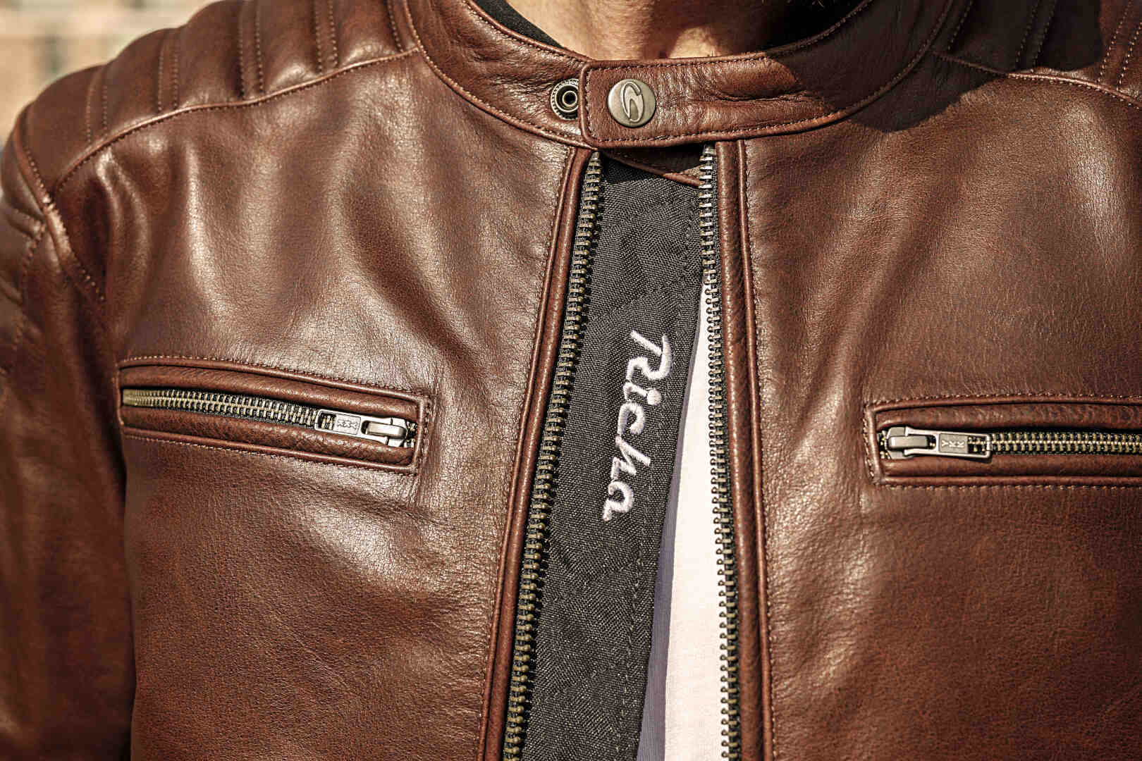 Richa Daytona 2 Motorcycle Leather Jacket brown 64 Figure 4