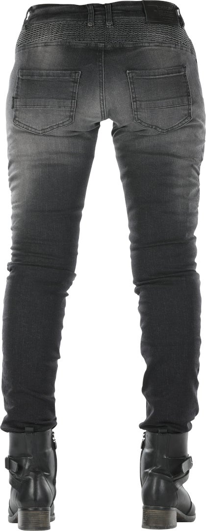 Overlap Imola Damer motorcykel jeans Sort vask 28 Figur 4