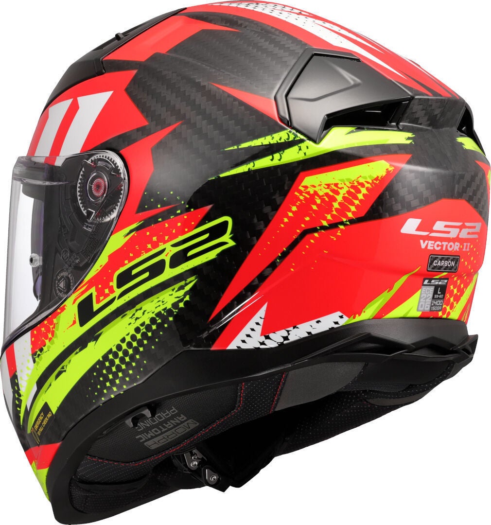 LS2 FF811 Vector II Carbon Tantic Casco rosso/giallo 4XL (67/68) Figura 3