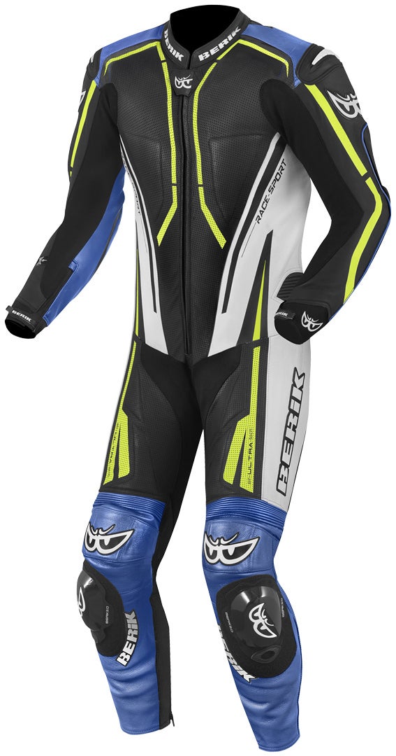 Berik Adria-X One Piece Motorcycle Leather Suit black/white/blue/yellow 54 Figure 1