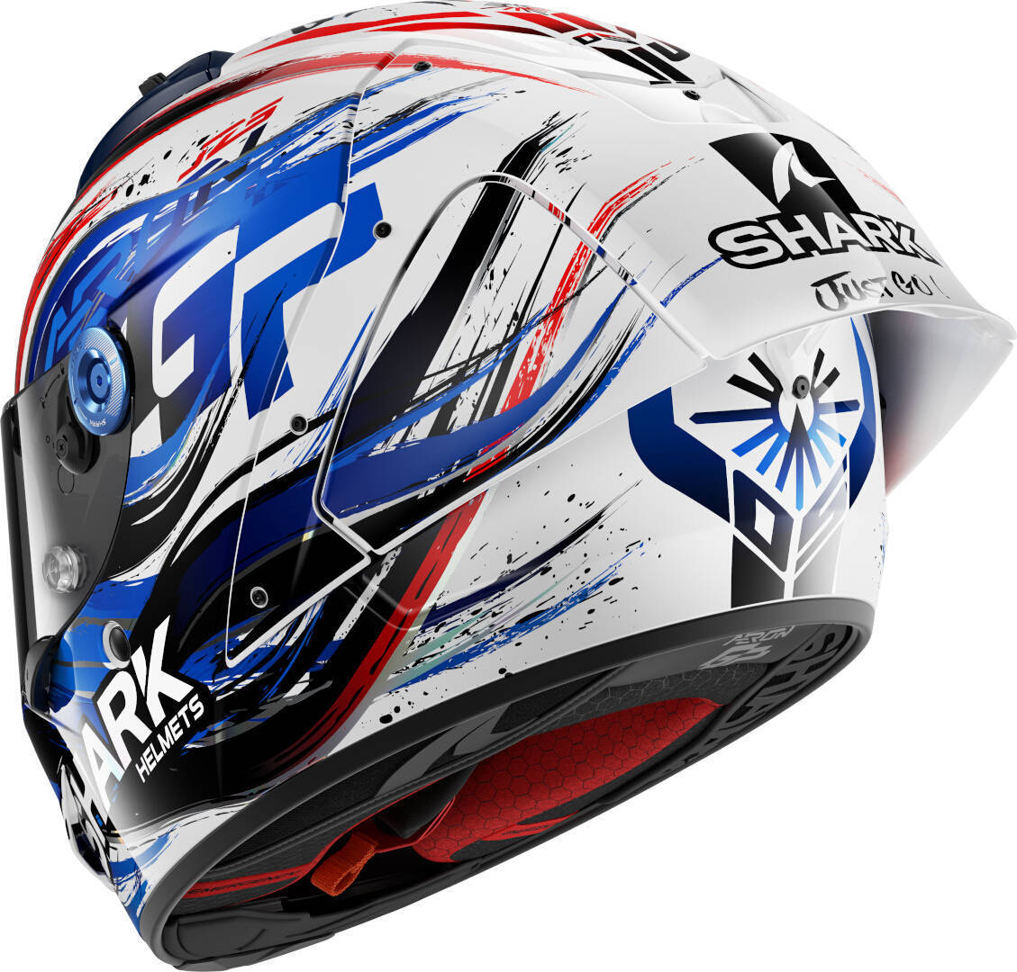 Side view of Shark Aeron GP FIM Replica Zarco Signature Carbon Helmet