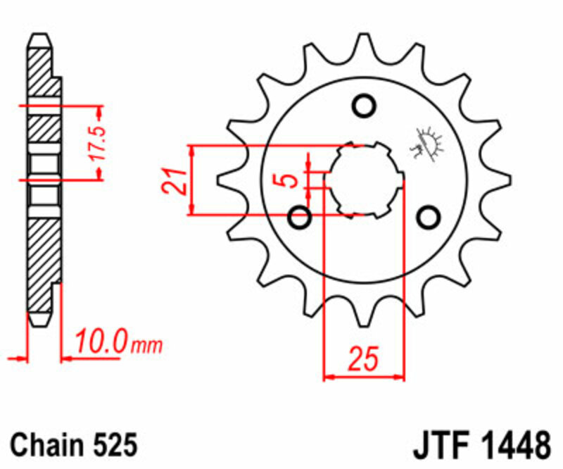 JT-DRIVHJUL Standard stålhjul 1448 - 525 Figur 3