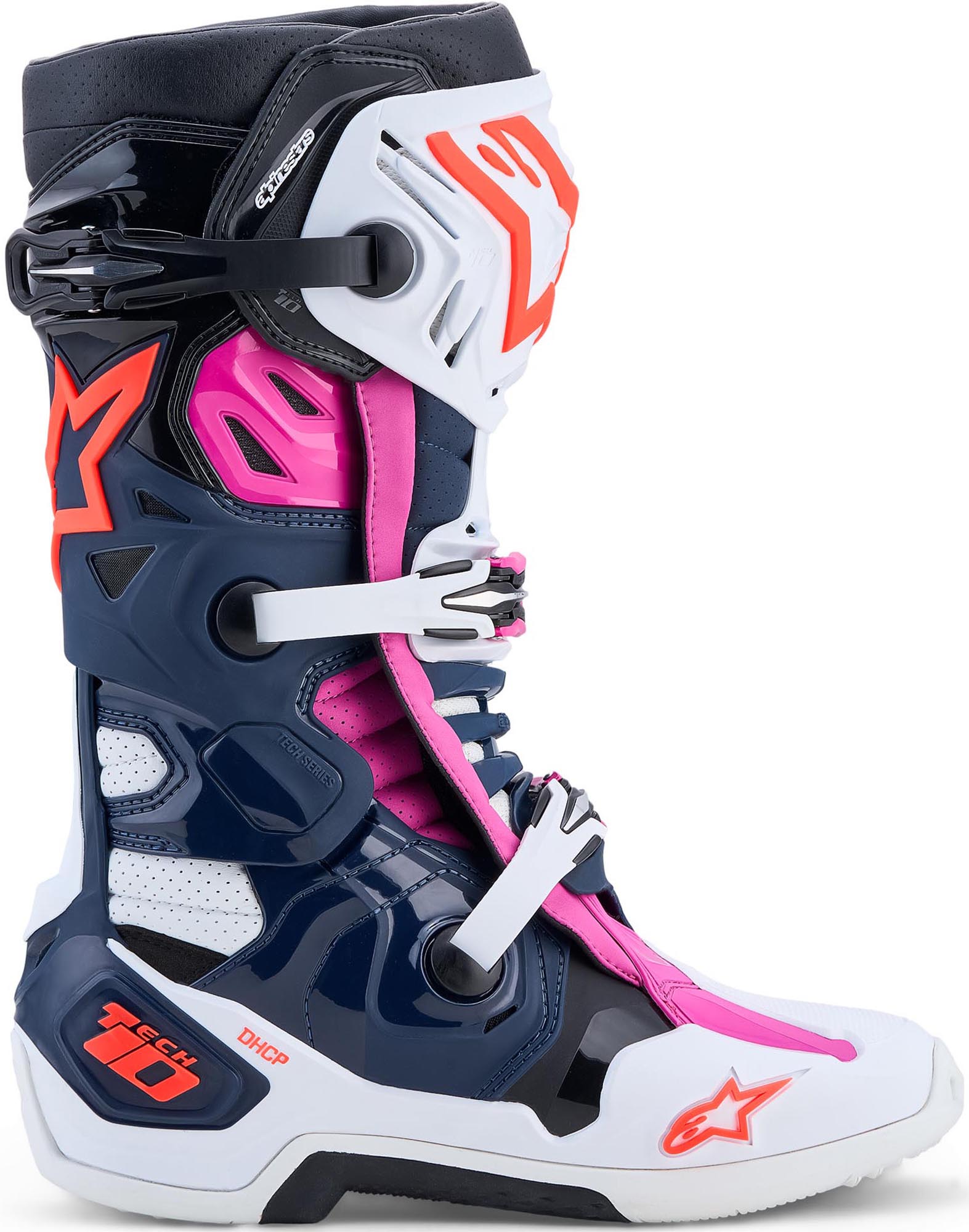 Alpinestars Tech 10 Supervented Motocross Boots black/white/fuchsia 9 Figure 5