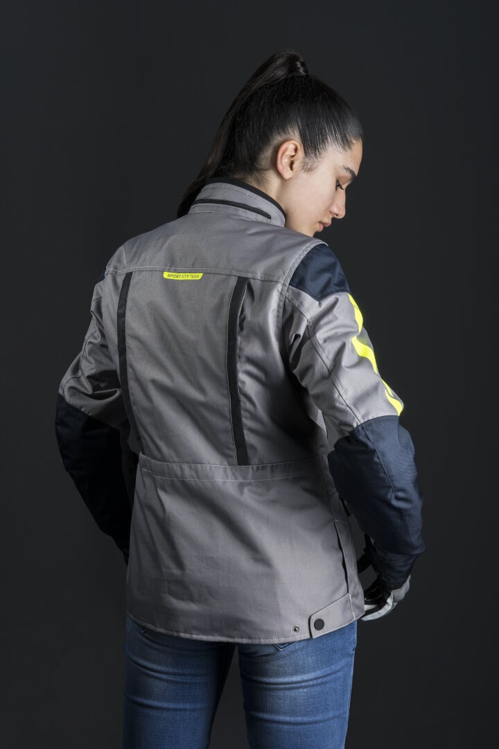 LS2 Metropolis Evo wasserdichte damen motorrad textiljacke grigio/blu scuro/giallo neon L Figura 4