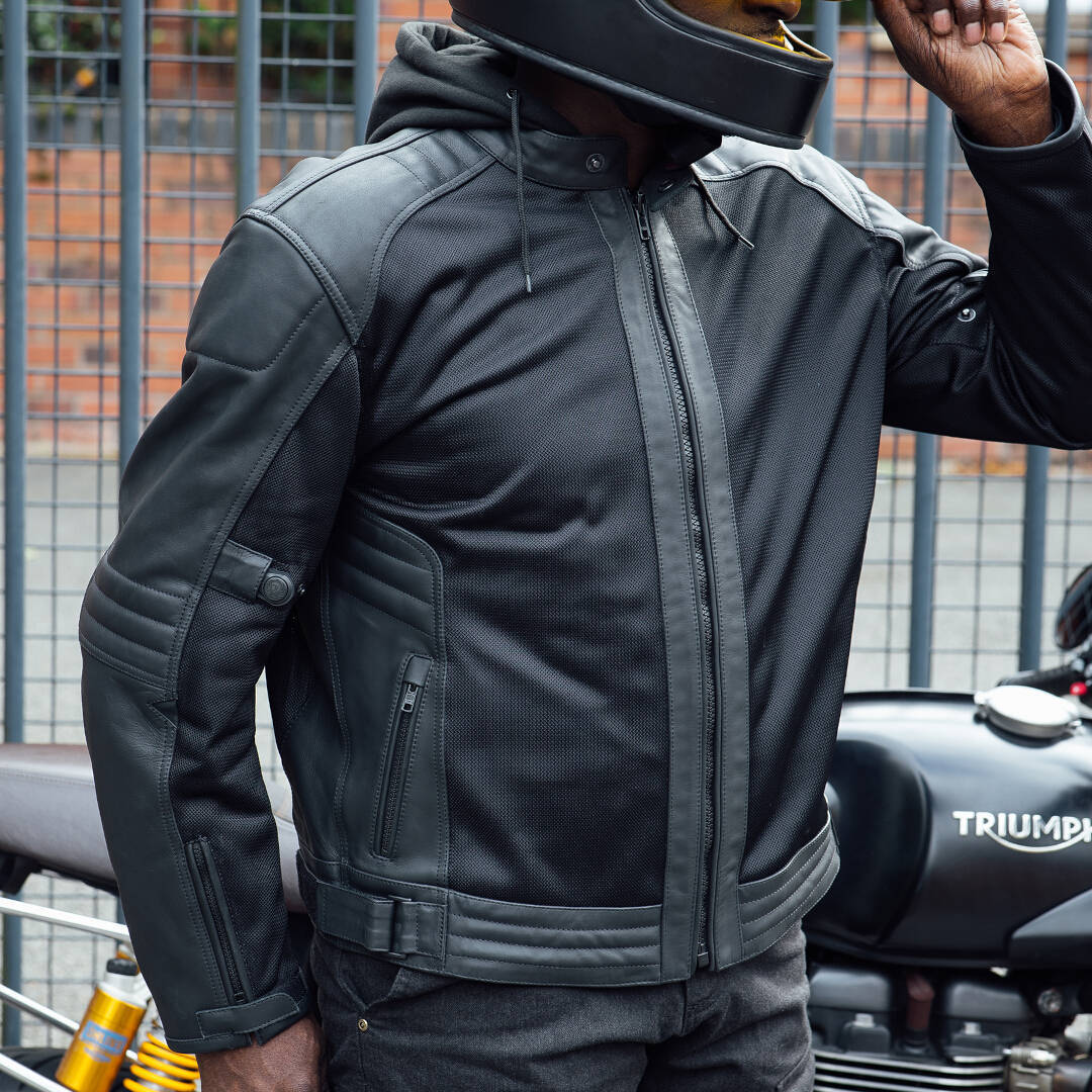 Side view of Merlin Rigger D3O Mesh Motorcycle Textile Jacket